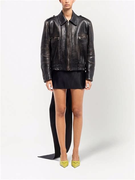 prada leather jacket campaign|prada distressed leather jacket.